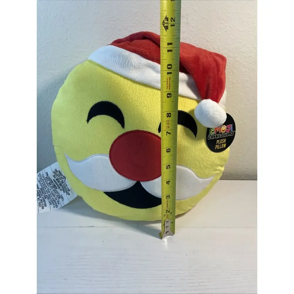 Santa With Hat Plush Pillow Emoji Expressions Yellow Christmas Tags Almar Sales